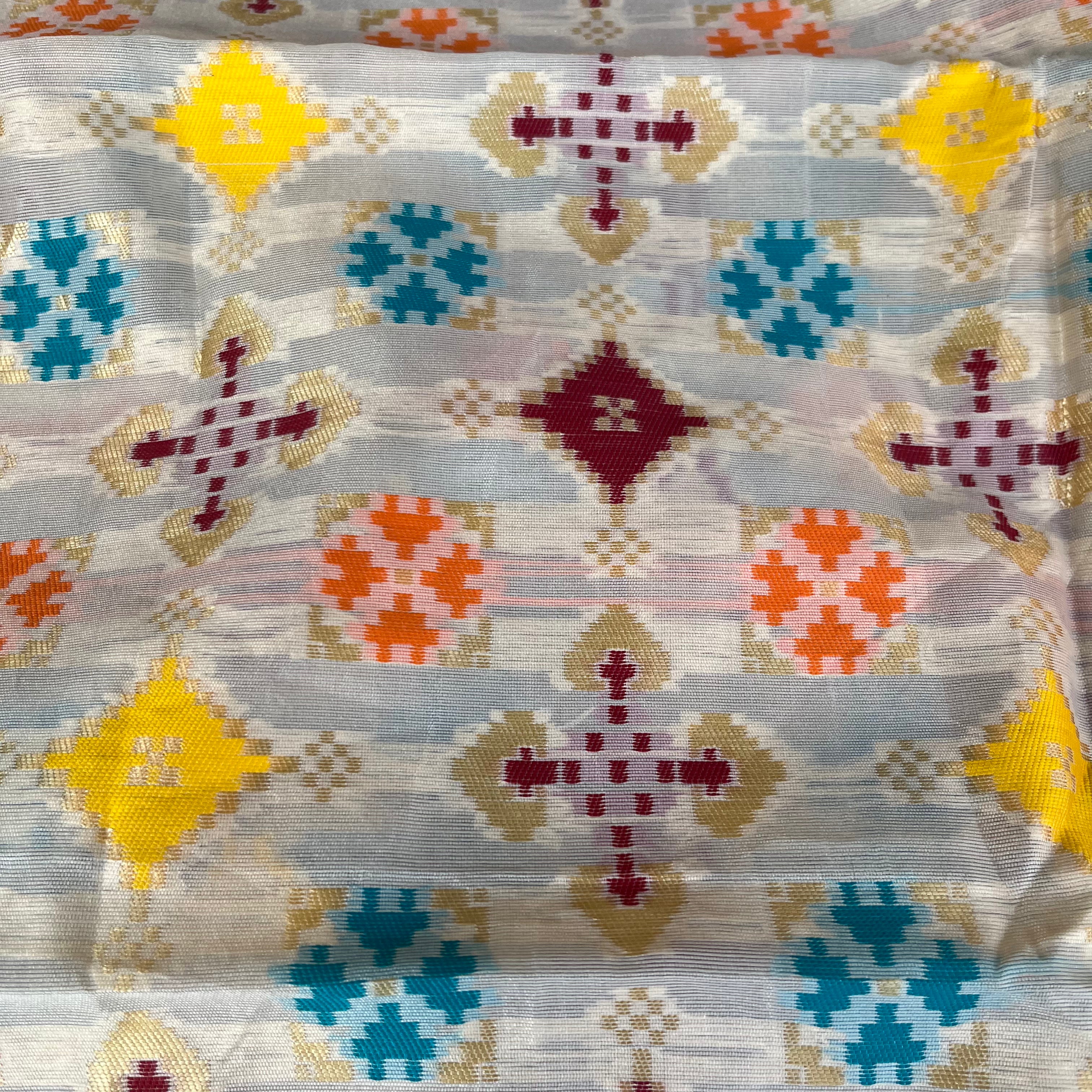 Woven Cotton Silk Patola Duaptta - White and Gold