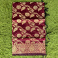 Banarasi Cotton Silk Dupatta with Floral Jaal - Maroon