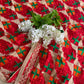 Phulkari Machine-Embroidered Chinnon Dupatta - Red and Pink