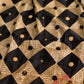 Phulkari Jaal Embellished Pom Pom Chinnon Dupatta - Black Gold - Phulari 
