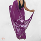 Georgette Hand-Painted Saree with Bold Flowers - Wine