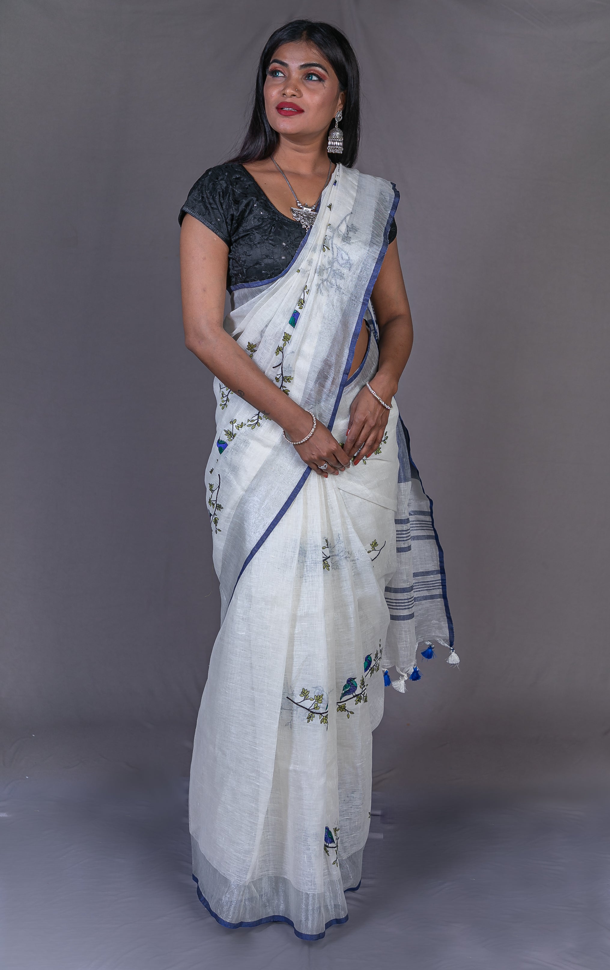 Linen By Linen Embroidered Saree