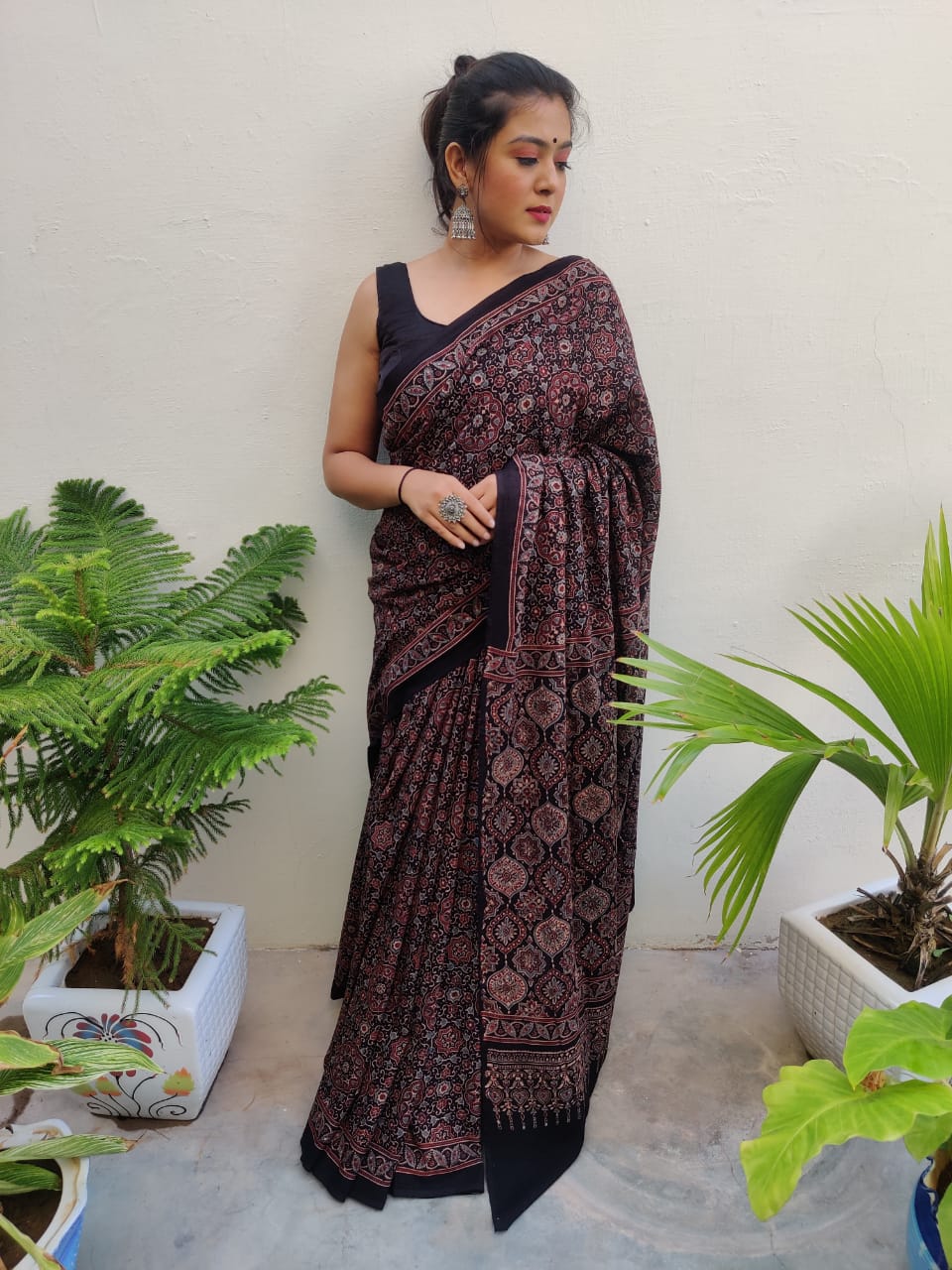 Cotton Ajrakh Sarees