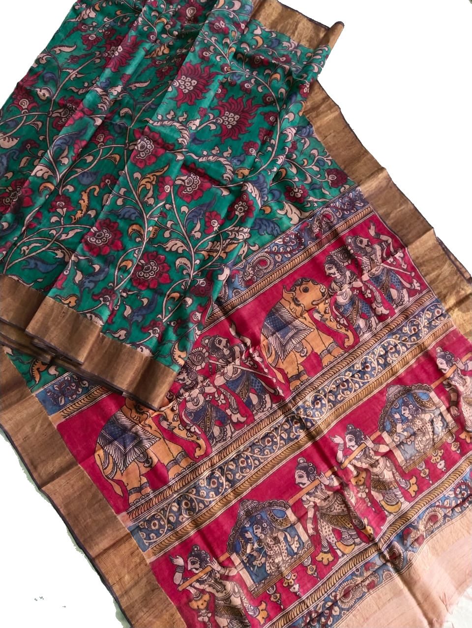 Tussar Silk Kalamkari Sarees