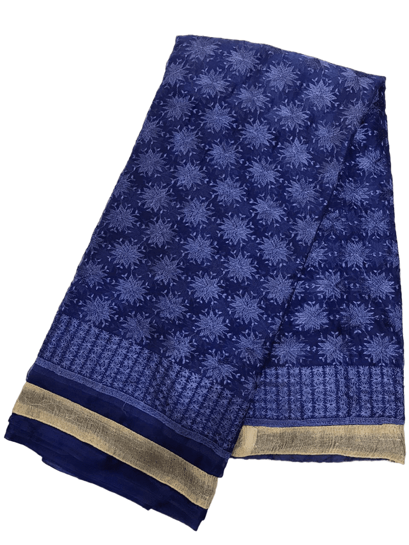 Phulkari Chiffon Saree