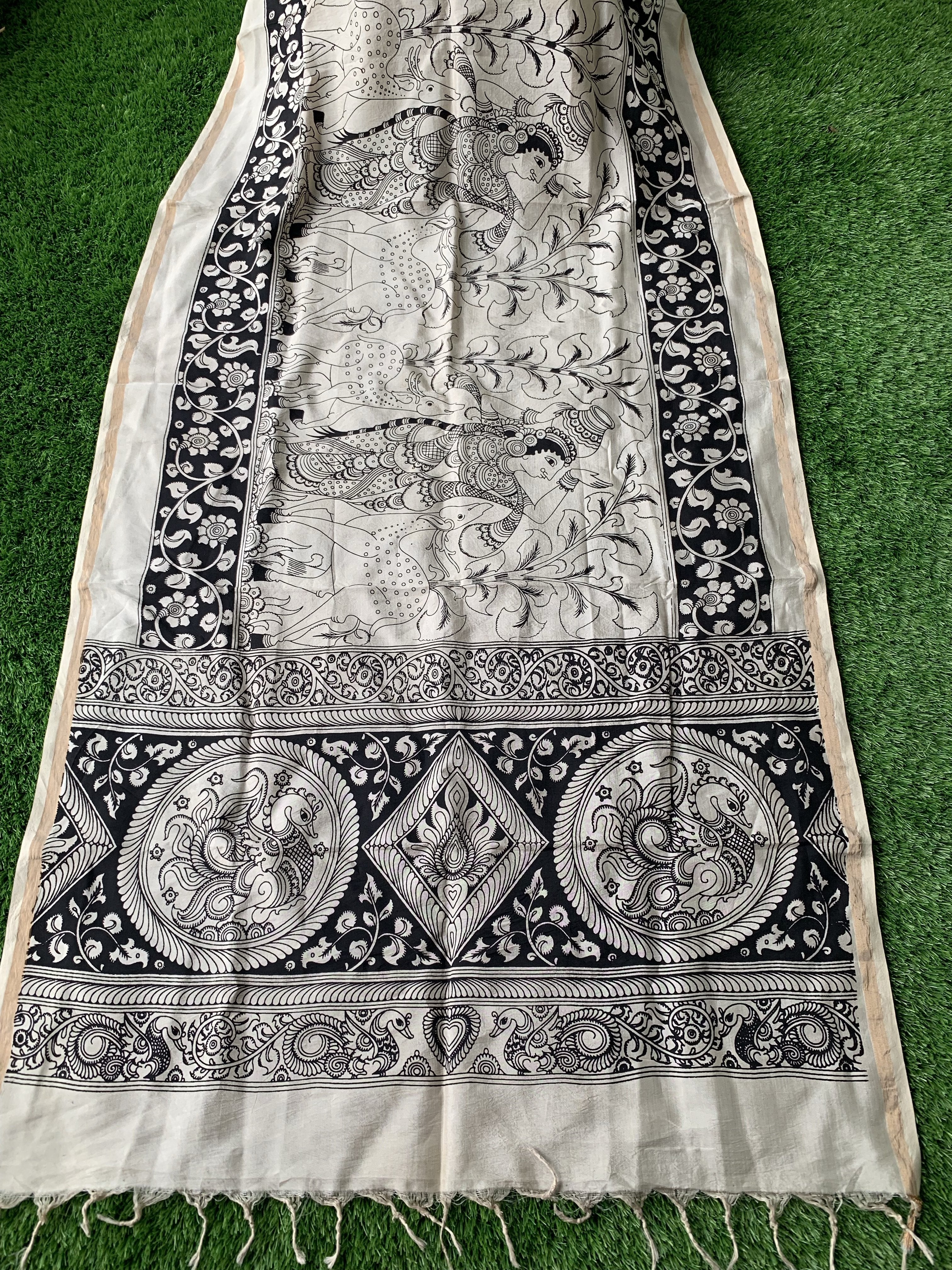 Pen Kalamkari Dupattas