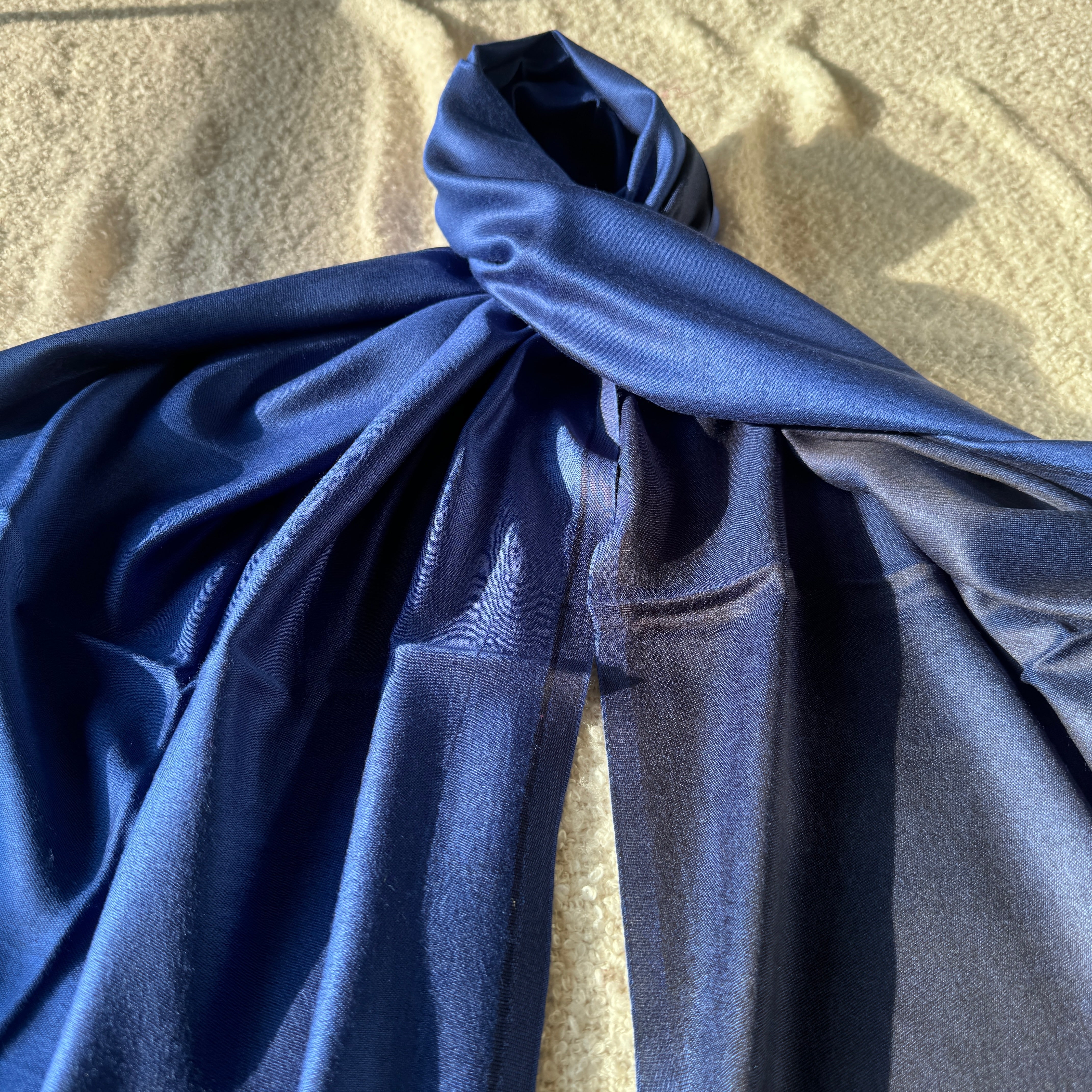 Modal Silk Reversible Stole - cobalt Blue and Navy Blue (Various Colors available)