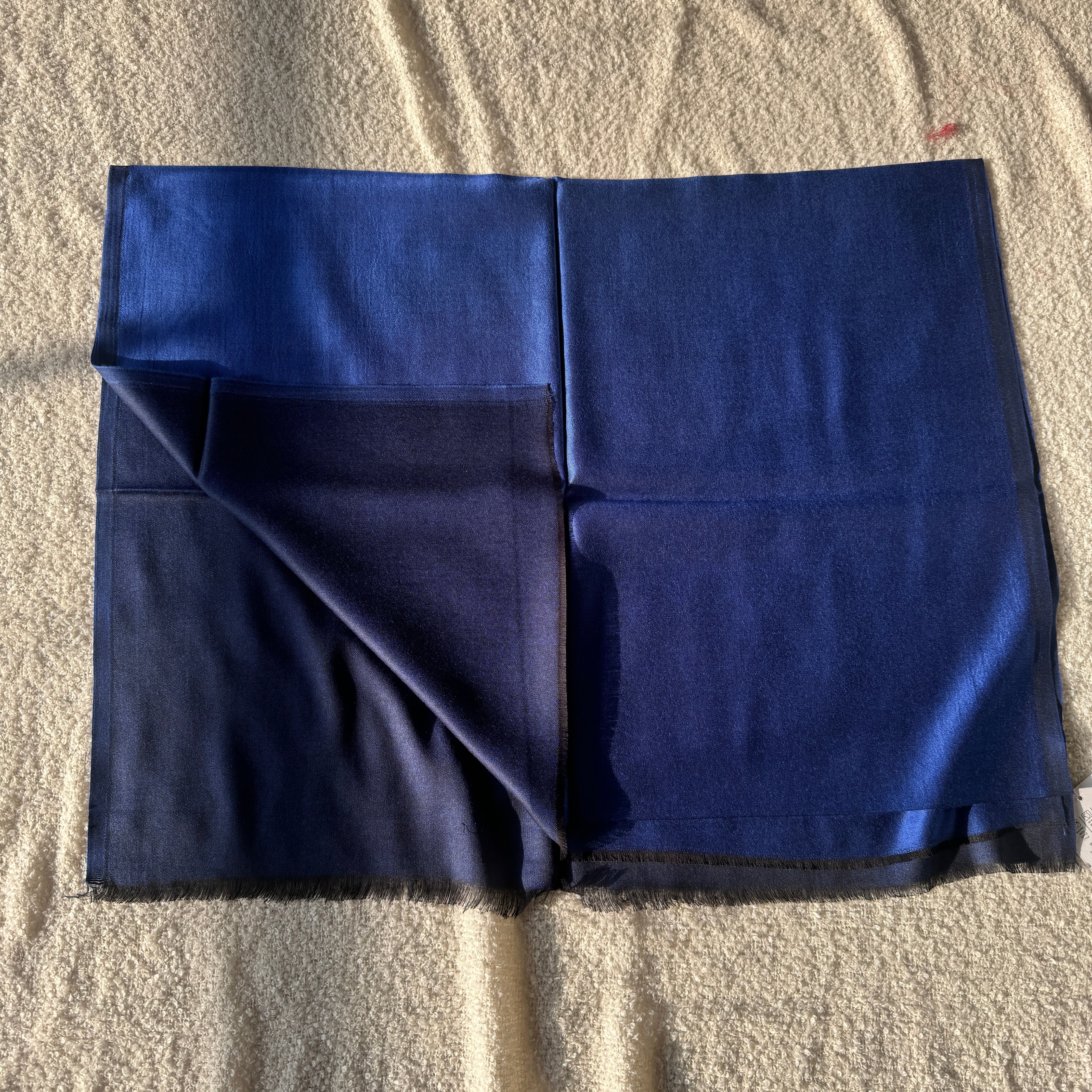 Modal Silk Reversible Stole - cobalt Blue and Navy Blue (Various Colors available)