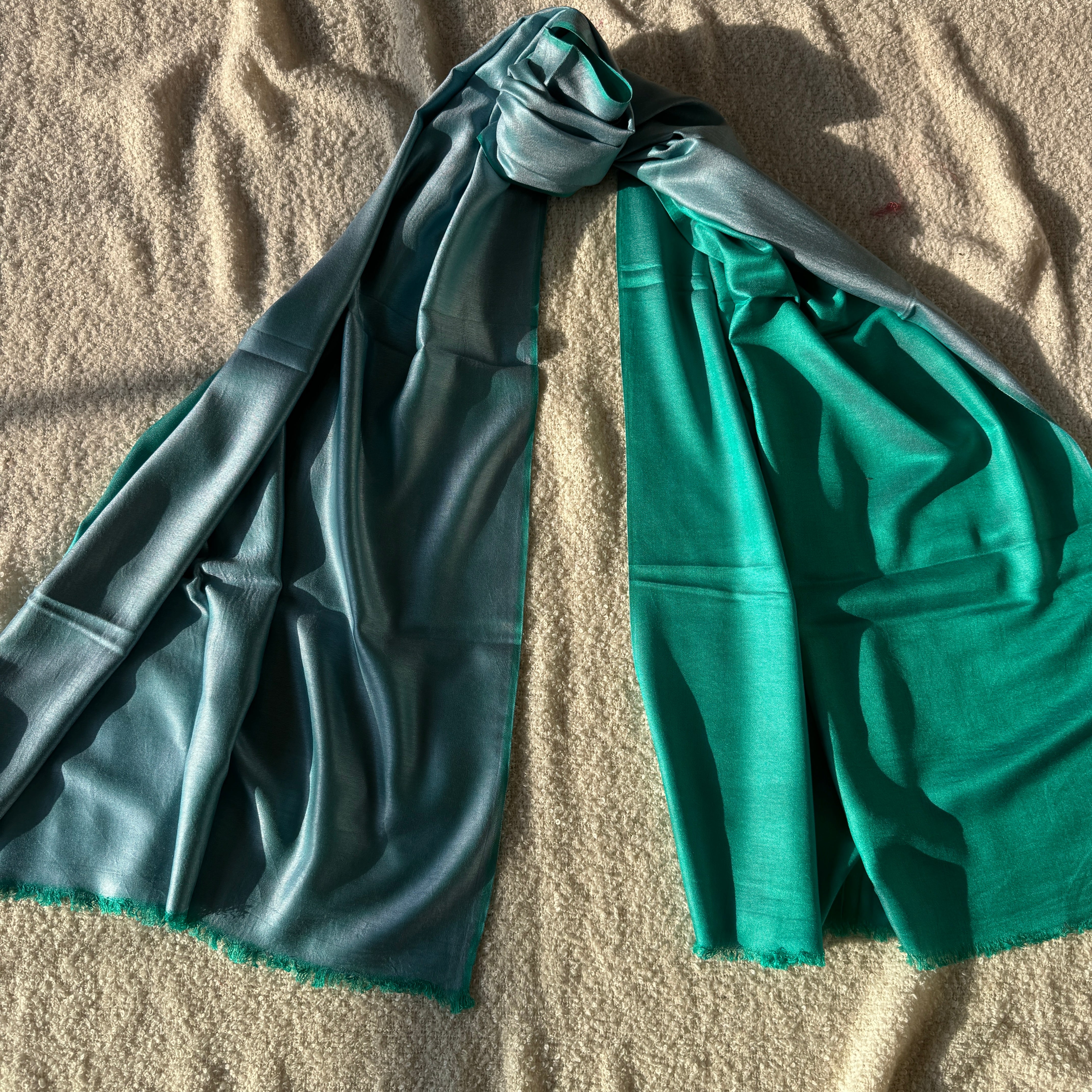 Modal Silk Reversible Stole - Sea Green (various colors)