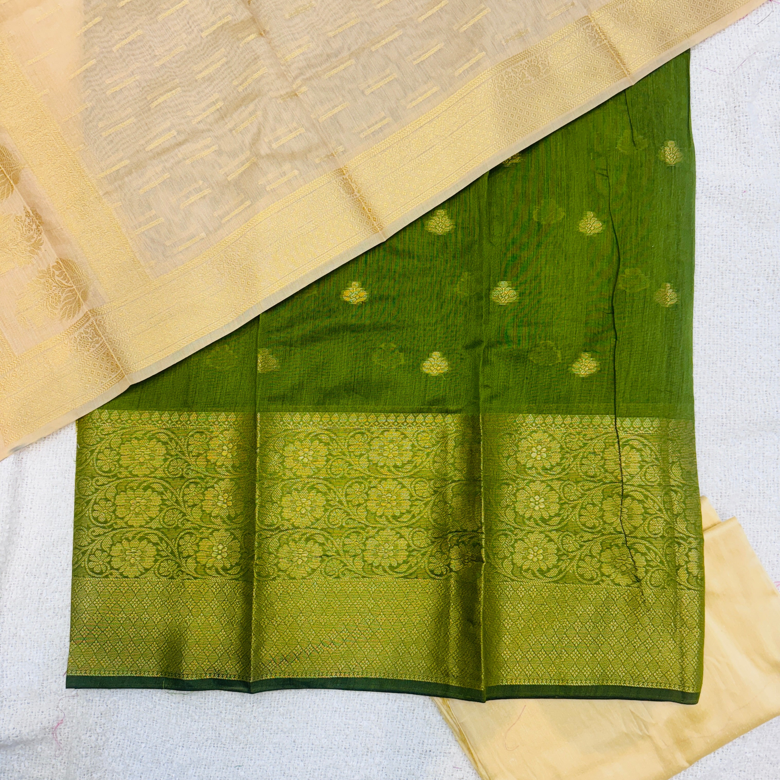 Banarasi Cotton Silk Unstitched Suit Material