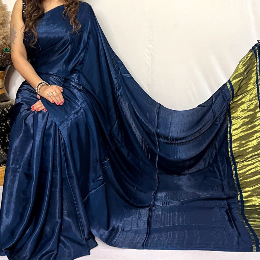 Modal Silk Saree with Lagdi Pallu - Green, Red, Maroon, Blue, Navy Blue