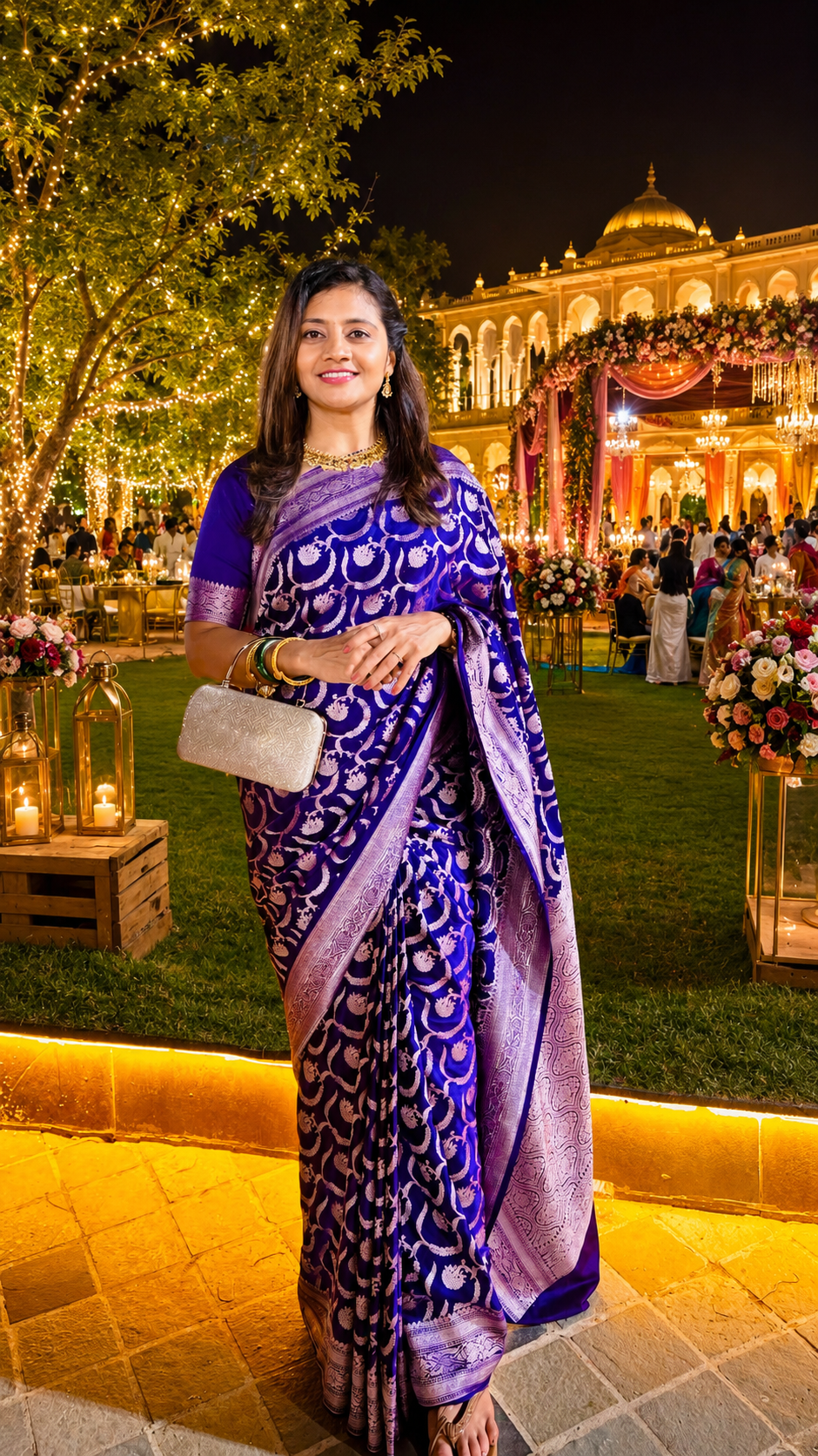Banarasi Pure Mashroo Silk Saree - Blue, Voilet, Green and More