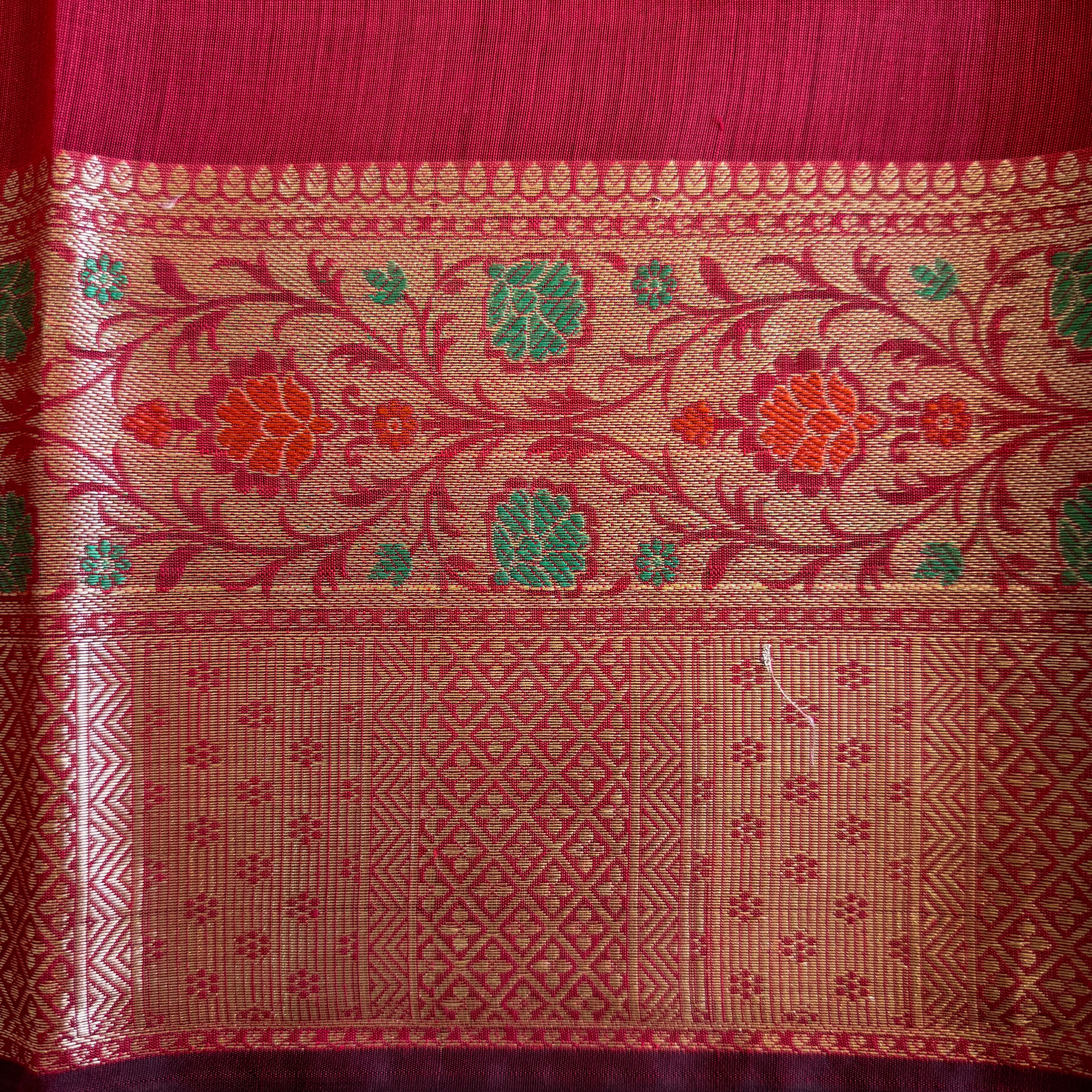 Banarasi Cotton Silk Unstitched Suit Material - Maroon