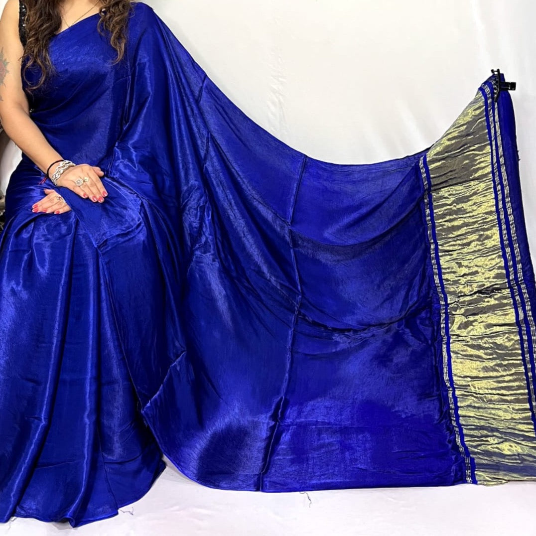 Modal Silk Saree with Lagdi Pallu - Green, Red, Maroon, Blue, Navy Blue