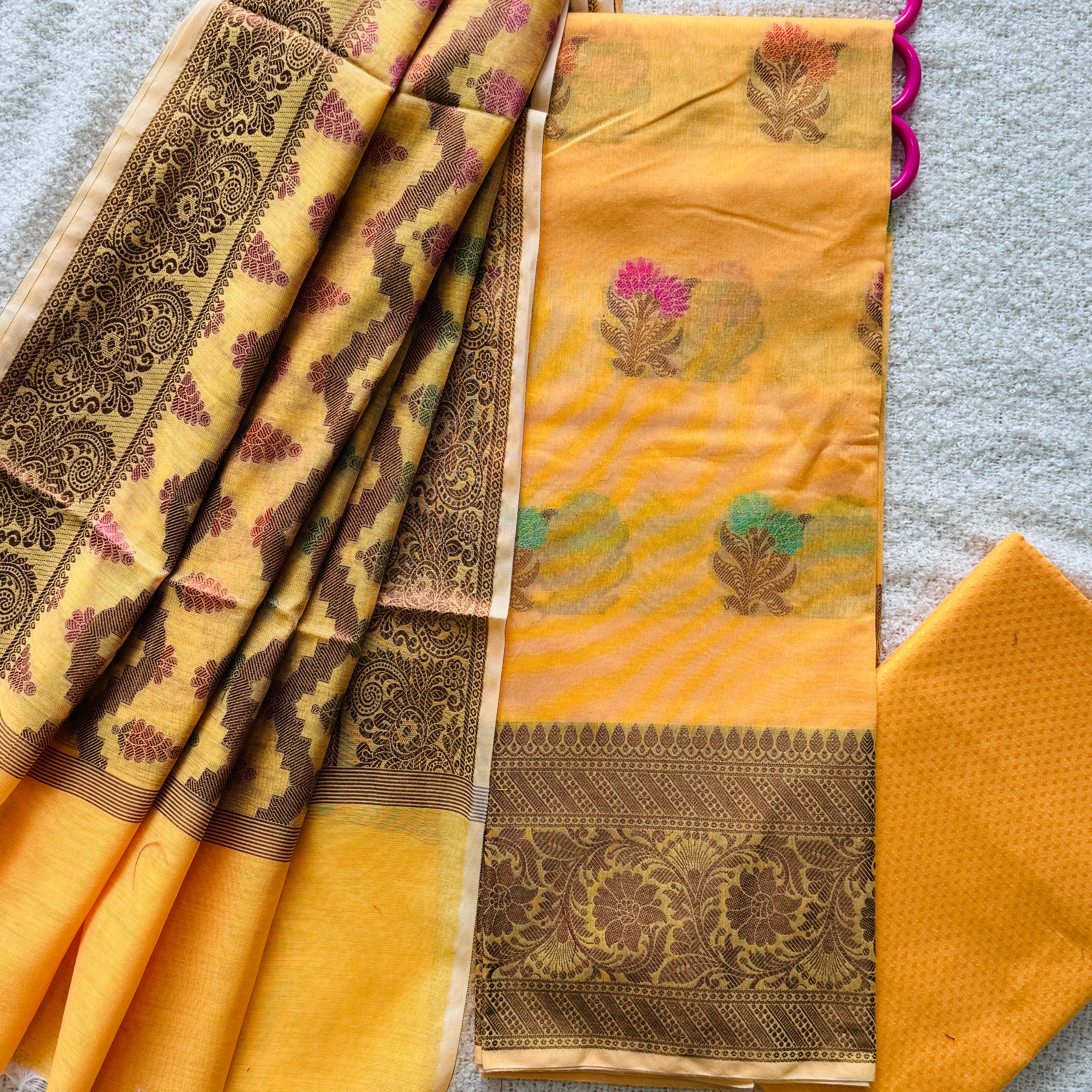 Banarasi Cotton Silk Unstitched Suit Material