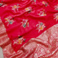 Warm Silk Banarasi Saree With Tilfi Butta -Red, Black, White, Pista Green, Pink, Peach, Blue.
