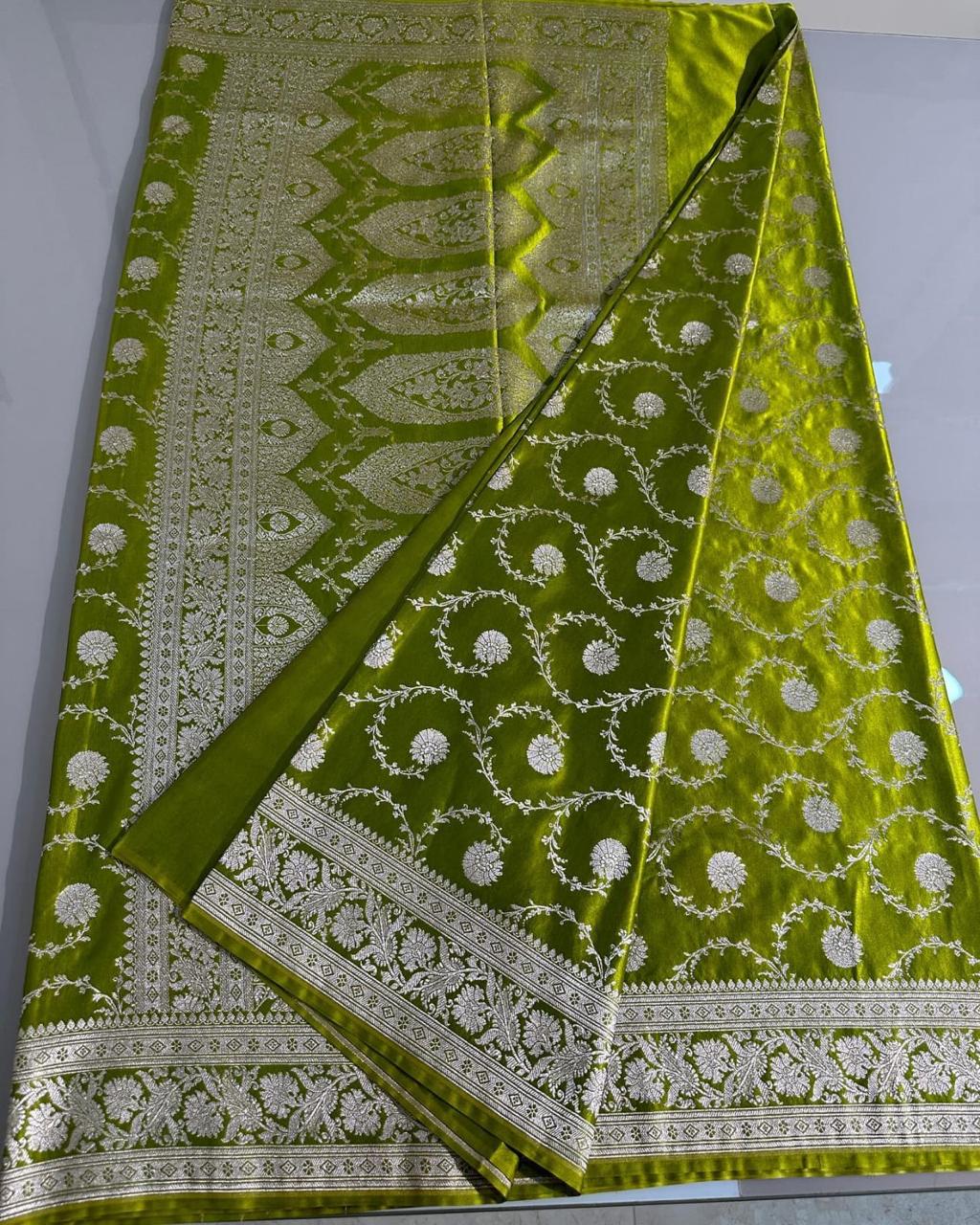 Banarasi Pure Mashroo Silk Saree - Blue, Voilet, Green and More