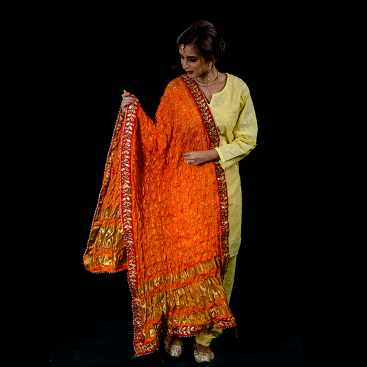 Art silk Gharchola Check  Bandhani Dupatta - Various Colours