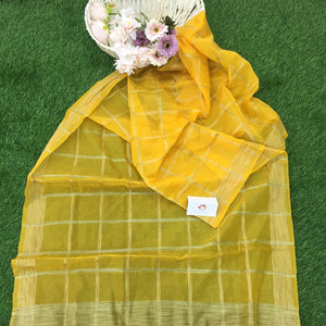 Kheeja Cotton With Zari Checks Dupatta