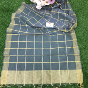 Kheeja Cotton With Zari Checks Dupatta