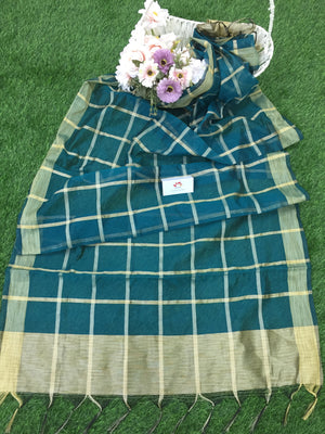 Kheeja Cotton With Zari Checks Dupatta