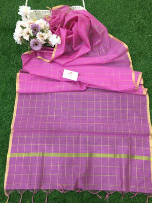 Cotton With Zari Checks Dupatta