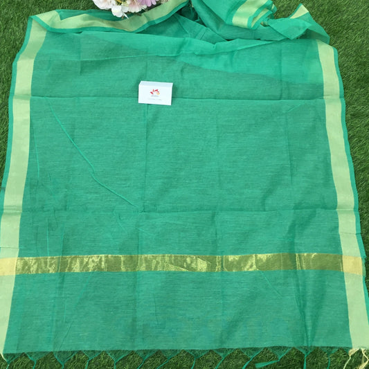Cotton Silk Dupatta With Zari Border