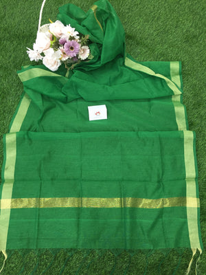 Cotton Silk Dupatta With Zari Border