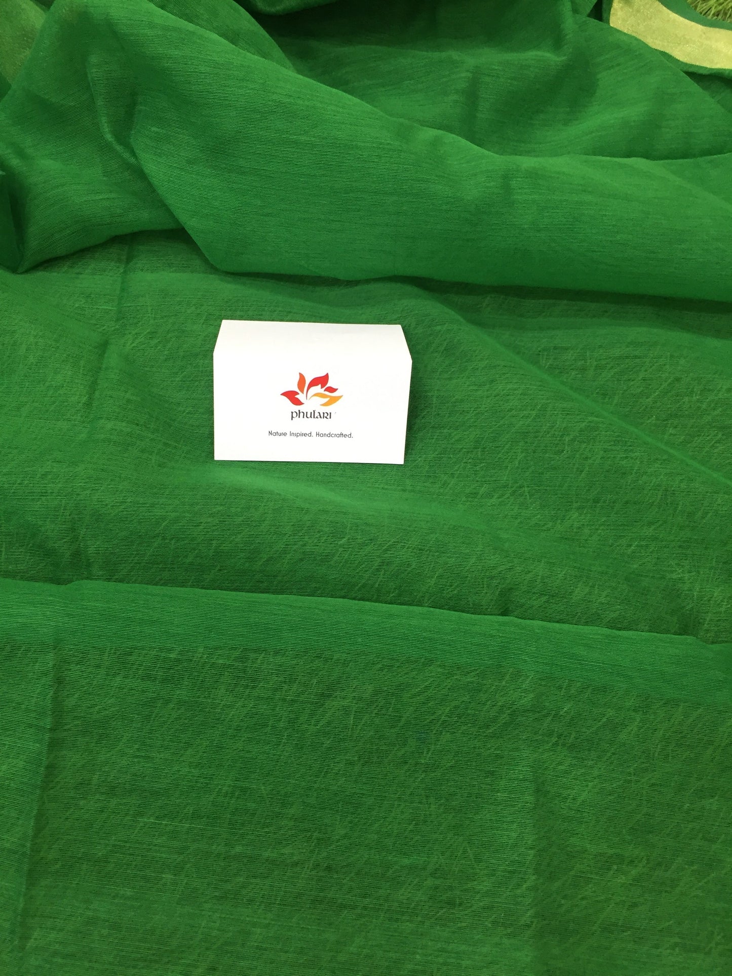 Cotton Silk Dupatta With Zari Border - Green