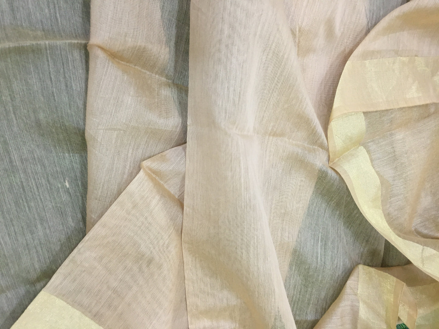 Cotton Silk Dupatta With Zari Border - Various Colors 1