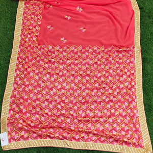 Georgette phulkari saree