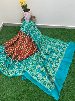 Dupion silk Banarasi-Bandhani saree