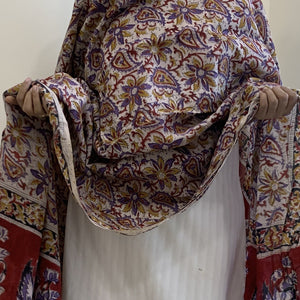 Chennur (Chenoori Silk) hand block Kalamkari dupatta - Phulari