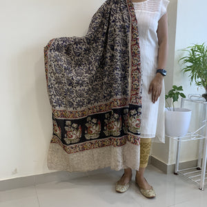 Chennur (Chenoori Silk) hand block Kalamkari dupatta - Phulari