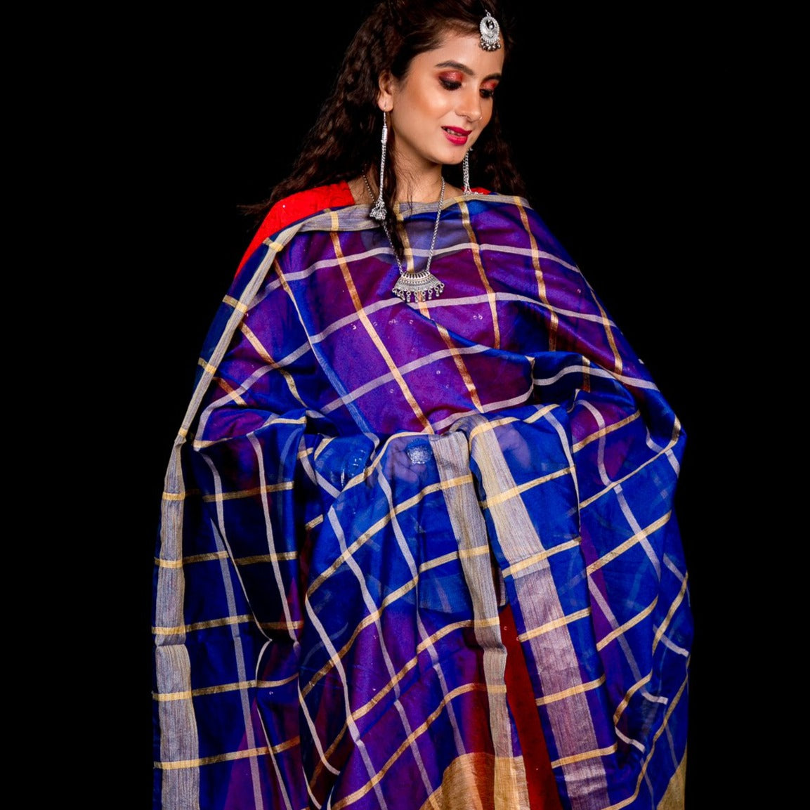 Kheeja Cotton With Zari Checks Dupatta - Various Colors 1