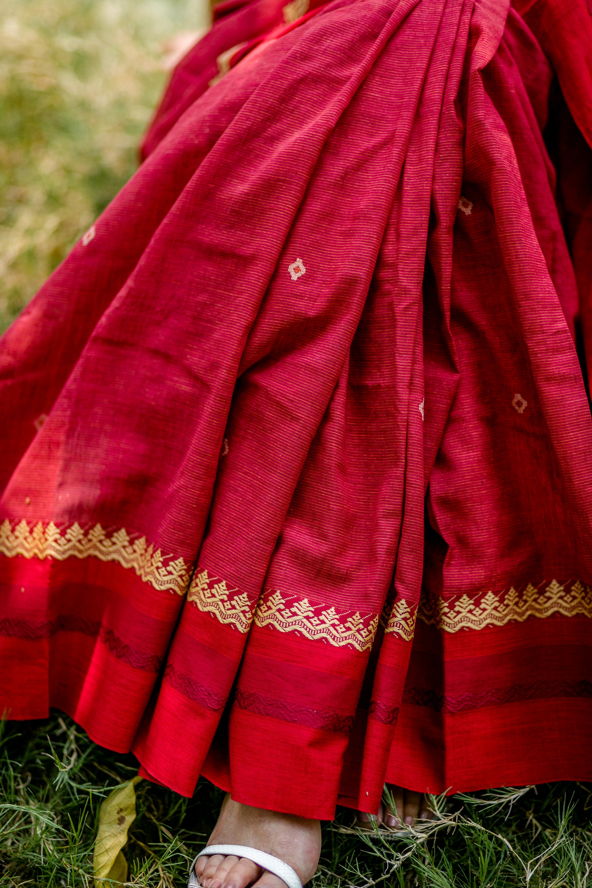 Handloom Cotton Jamdani Hand-work Saree