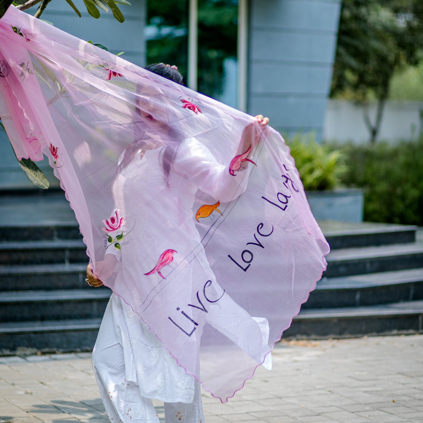 Organza Hand-painted Dupatta