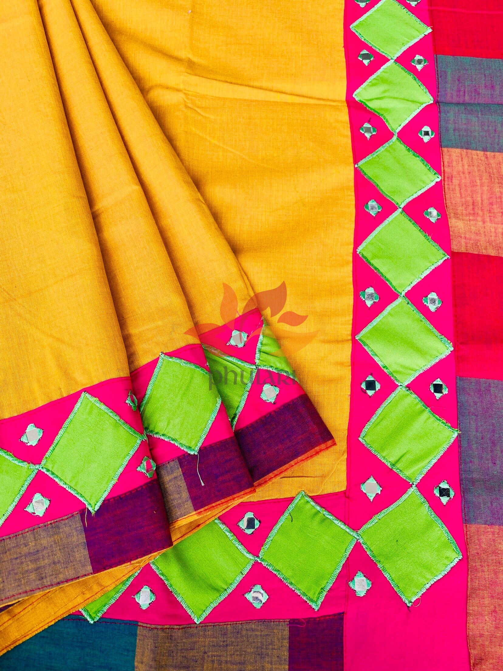 100810 Silk Pata With SAMBALPURI Patchwork Saree