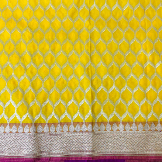 Banarasi Cotton Silk Mix Woven Dupatta with Jari - Yellow and Gold