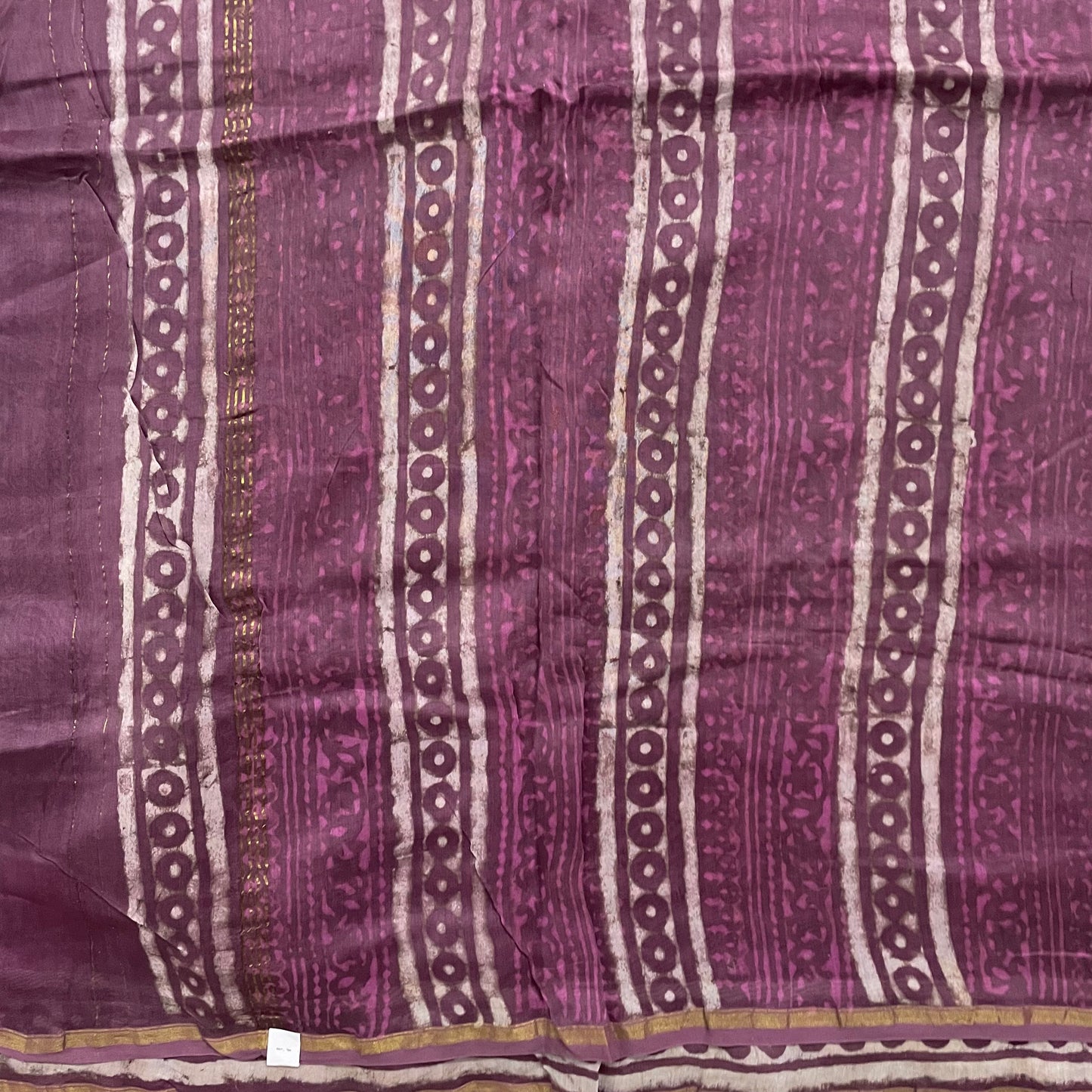 chanderi hand block printed saree - Onion Pink