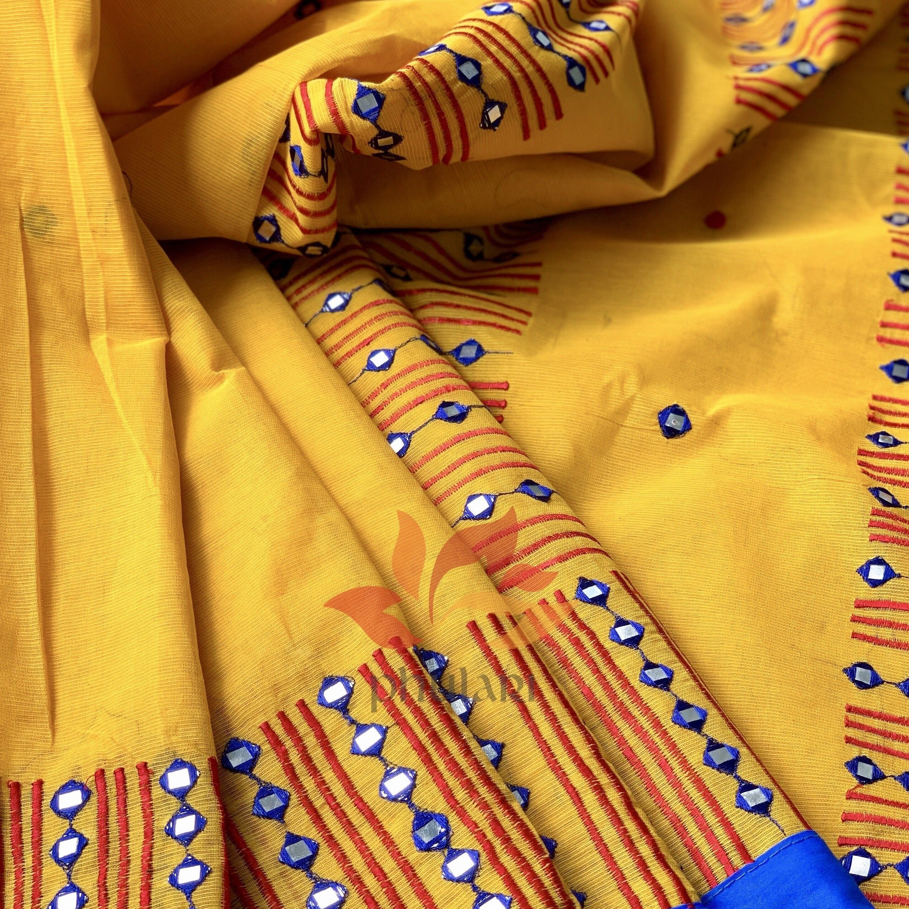 Women's Yellow Pure Cotton Hand Woven Tant Saree-Sajasajo